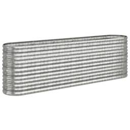 Berkfield Home Garden Raised Bed Powder-coated Steel 224x40x68 cm Silver - Size: 224 x 40 x 68 cm - thumbnail 3