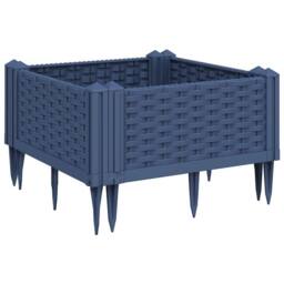Berkfield Home Garden Planter with Pegs Blue Grey 42.5x42.5x28.5 cm PP in Dark Blue
