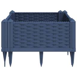 Berkfield Home Garden Planter with Pegs Blue Grey 42.5x42.5x28.5 cm PP in Dark Blue - thumbnail 5