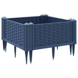 Berkfield Home Garden Planter with Pegs Blue Grey 42.5x42.5x28.5 cm PP in Dark Blue - thumbnail 6