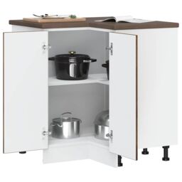 Berkfield Home Kitchen Corner Base Cabinet Lucca Smoked Oak Engineered Wood in Brown - thumbnail 4