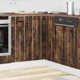 Berkfield Home Kitchen Corner Base Cabinet Lucca Smoked Oak Engineered Wood in Brown - thumbnail 3