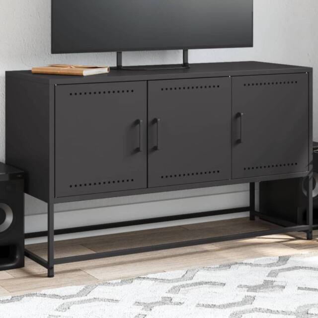 Berkfield Home TV Cabinet Black 100.5x39x60.5 cm Steel - image 1