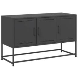 Berkfield Home TV Cabinet Black 100.5x39x60.5 cm Steel - thumbnail 2