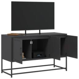 Berkfield Home TV Cabinet Black 100.5x39x60.5 cm Steel - thumbnail 5