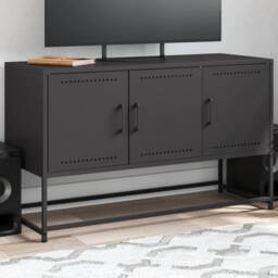 Berkfield Home TV Cabinet Black 100.5x39x60.5 cm Steel - thumbnail 1