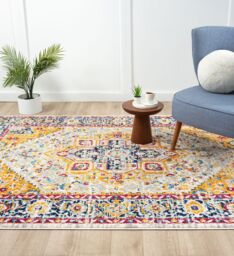 Desire Rugs San Marino Modern Living Room Area Rug - Low Pile Floral Design - Size: 60 cm x 220 cm - thumbnail 3