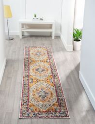 Desire Rugs San Marino Modern Living Room Area Rug - Low Pile Floral Design - Size: 60 cm x 220 cm - thumbnail 6