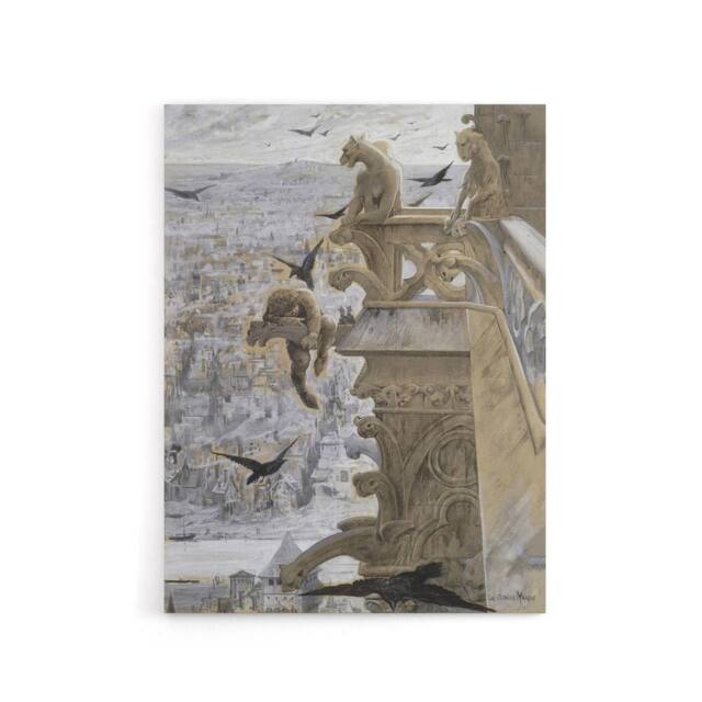 "Artery8 Luc Olivier Merson Notre Dame Paris France Canvas Wall Art Print in Grey - Size: W12"" x H16""" - image 1
