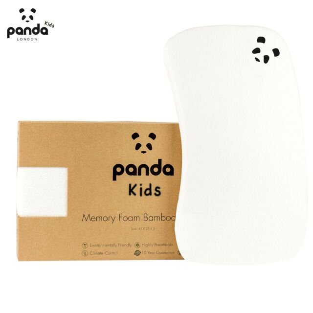 Panda London Memory Foam Bamboo Baby Pillow in White - image 1