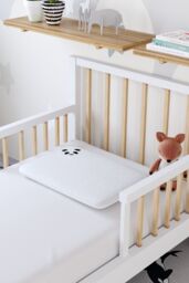 Panda London Memory Foam Bamboo Baby Pillow in White - thumbnail 3