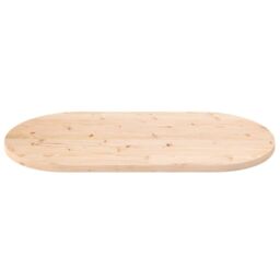Berkfield Home Table Top 100x50x2.5 cm Solid Wood Pine Oval in Brown - thumbnail 3