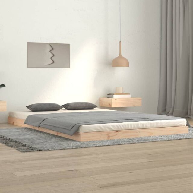 Berkfield Home Bed Frame without Mattress 120x200 cm Solid Wood Pine in Brown - Size: Small Double - image 1