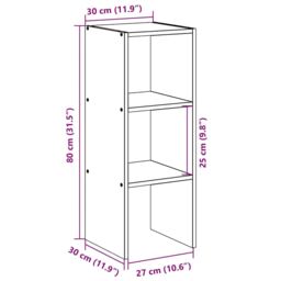 Berkfield Home Bookcase Stackable Smoked Oak 30x30x80 cm Engineered Wood in Brown - Size: 30 x 30 x 80 cm - thumbnail 9