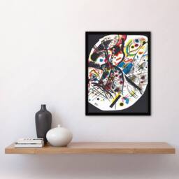 Artery8 Wassily Kandinsky Framed Wall Art Small Worlds III Abstract Painting in Black - Size: A4 - thumbnail 2