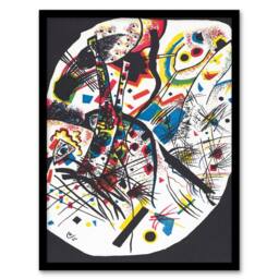 Artery8 Wassily Kandinsky Framed Wall Art Small Worlds III Abstract Painting in Black - Size: A4 - thumbnail 1