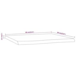 Berkfield Home Table Top 60x60x2.5 cm Square¬†Solid Wood Acacia Live Edge in Brown - thumbnail 9