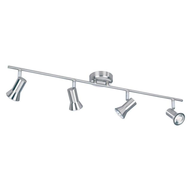 Netlighting Magnum 4 Light Spotlights Bar Brushed Steel GU10 in Grey