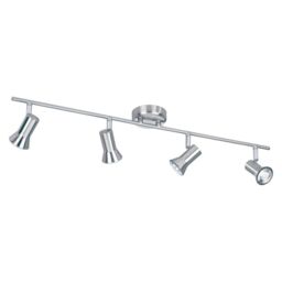 Netlighting Magnum 4 Light Spotlights Bar Brushed Steel GU10 in Grey