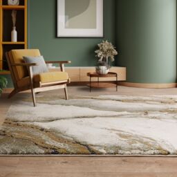 The Rug Shop UK Modern Abstract Beige Polypropylene Easy To Clean Area Rug - Size: 200 cm x 290 cm - thumbnail 1