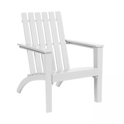 Costway Solid Acacia Wood Adirondack Chair Outdoor Patio Chair Lawn Chair in White