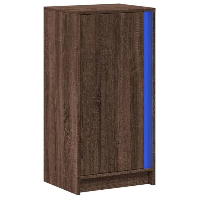 Berkfield Home Sideboard with LED Brown Oak 42.5x34x85 cm Engineered Wood - image 1