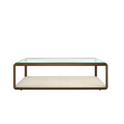 Wyld Haus Klain Brass & Ivory Shagreen Glass Top Coffee Table - thumbnail 6