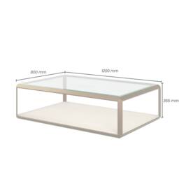 Wyld Haus Klain Brass & Ivory Shagreen Glass Top Coffee Table - thumbnail 5