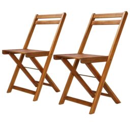 Berkfield Home Outdoor Bistro Chairs 2 pcs Solid Acacia Wood in Brown - thumbnail 1