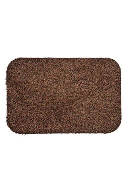 FWStyle 100% Cotton Dirt Stopper Anti Slip Door Mat 75x50cm - Jasper Brown - Size: 50 cm x 75 cm - image 1