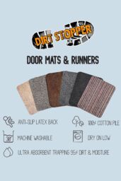 FWStyle 100% Cotton Dirt Stopper Anti Slip Door Mat 75x50cm - Jasper Brown - Size: 50 cm x 75 cm - thumbnail 4