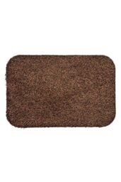 FWStyle 100% Cotton Dirt Stopper Anti Slip Door Mat 75x50cm - Jasper Brown - Size: 50 cm x 75 cm