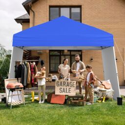 Costway 14 x 9.2 FT Outdoor Pop up Canopy Tent Easy Setup Sun Shelter in Blue - thumbnail 5
