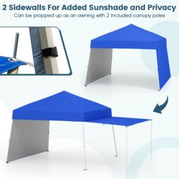 Costway 14 x 9.2 FT Outdoor Pop up Canopy Tent Easy Setup Sun Shelter in Blue - thumbnail 7