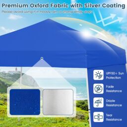 Costway 14 x 9.2 FT Outdoor Pop up Canopy Tent Easy Setup Sun Shelter in Blue - thumbnail 6