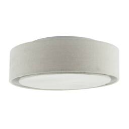 Happy Homewares Modern Flush Linen Fabric Ceiling Light Fitting with Diffuser Plate in Grey - thumbnail 2