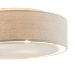 Happy Homewares Modern Flush Linen Fabric Ceiling Light Fitting with Diffuser Plate in Grey - thumbnail 5