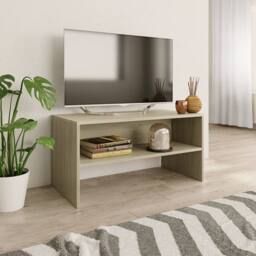 Berkfield Home TV Cabinet Sonoma Oak 80x40x40 cm Engineered Wood in Light Oak - Size: 80 x 40 x 40 cm - thumbnail 2