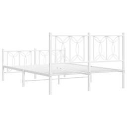 Berkfield Home Metal Bed Frame without Mattress with Footboard White 140x200cm - Size: 140x200 cm - thumbnail 6