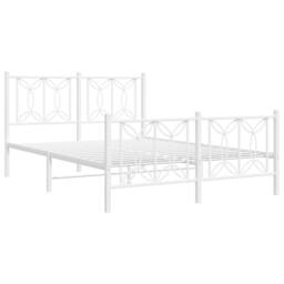 Berkfield Home Metal Bed Frame without Mattress with Footboard White 140x200cm - Size: 140x200 cm - thumbnail 1
