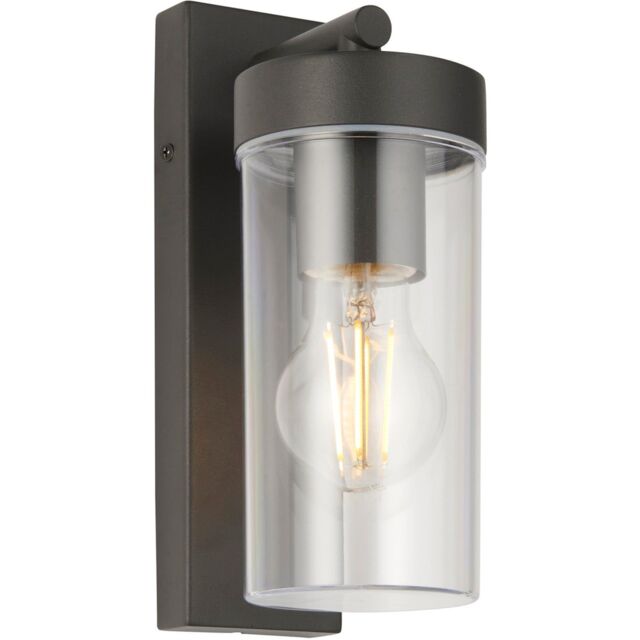 Loops Modern Outdoor IP44 Wall Lantern Light - Dimmable 15W E27 LED - Stainless Steel in Metallics - image 1