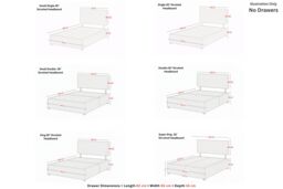 "Sloomy Kansas Divan Bed Base No Drawers & 26"" Struts Headboard in Stone - Size: Small Double" - thumbnail 3