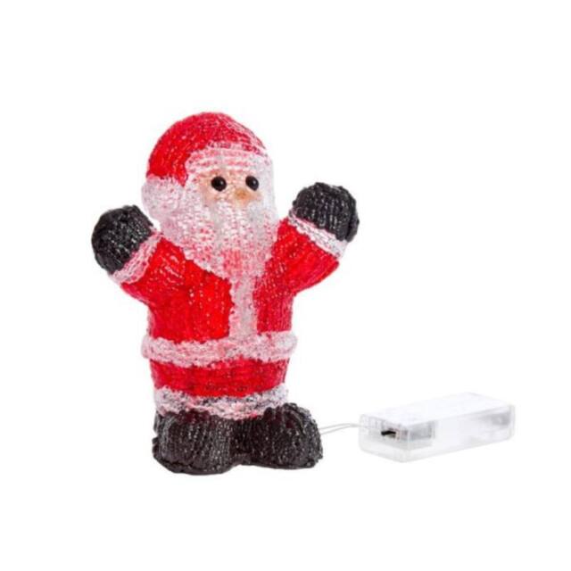 Samuel Alexander 16cm Light up Christmas Ice Santa with 12 Cool White LEDs in Red - image 1