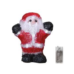 Samuel Alexander 16cm Light up Christmas Ice Santa with 12 Cool White LEDs in Red - thumbnail 7