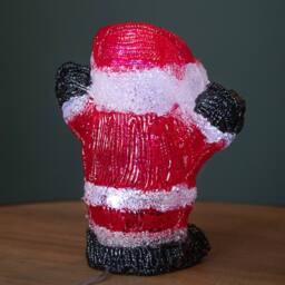 Samuel Alexander 16cm Light up Christmas Ice Santa with 12 Cool White LEDs in Red - thumbnail 5