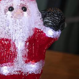 Samuel Alexander 16cm Light up Christmas Ice Santa with 12 Cool White LEDs in Red - thumbnail 4