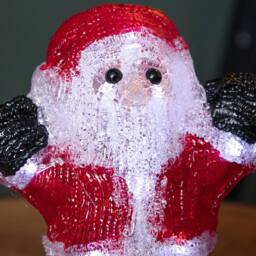 Samuel Alexander 16cm Light up Christmas Ice Santa with 12 Cool White LEDs in Red - thumbnail 3
