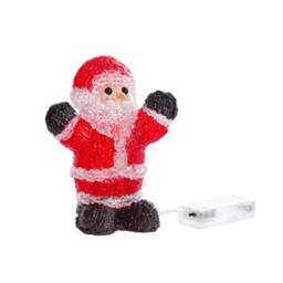 Samuel Alexander 16cm Light up Christmas Ice Santa with 12 Cool White LEDs in Red - thumbnail 1