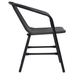 Berkfield Home Garden Chairs 8 pcs Plastic Rattan & Steel 110 kg in Black - thumbnail 4