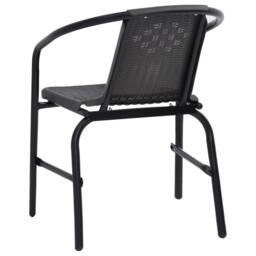 Berkfield Home Garden Chairs 8 pcs Plastic Rattan & Steel 110 kg in Black - thumbnail 5